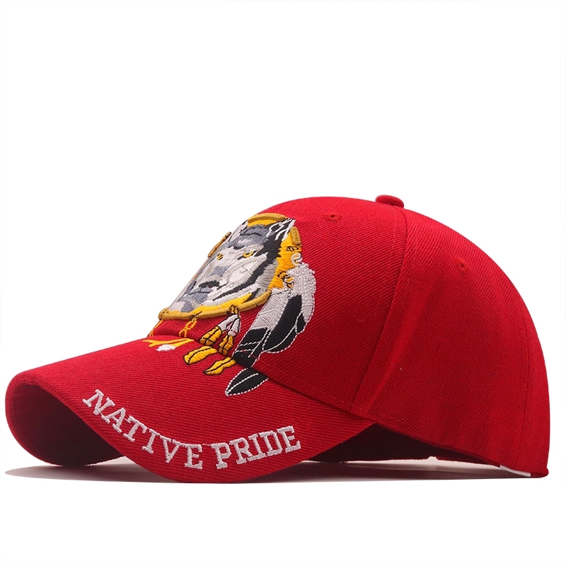 붉은 모자 늑대와 독수리 3D 자수 야구 모자 스냅 샷 모자 장착 캐스케이드 모자 Dad 낚시 모자 남성과 여성 모자